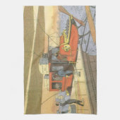 Vintage Science Fiction Flugzeug Hubschrauber Limo Handtuch (Vertikal)