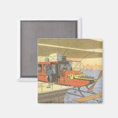 Vintage Science Fiction Flugzeug Hubschrauber Limo Magnet (Vorderseite/Rückseite)