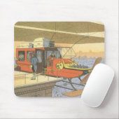 Vintage Science Fiction Flugzeug Hubschrauber Limo Mousepad (Mit Mouse)