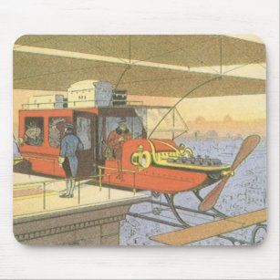 Vintage Science Fiction Flugzeug Hubschrauber Limo Mousepad