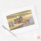 Vintage Science Fiction Flugzeug Hubschrauber Limo Rechteckiger Aufkleber (Umschlag)