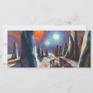 Vintage Science-Fiction-Fremdplanet mit Aliens