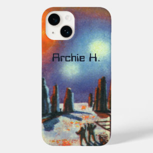 Vintage Science-Fiction-Fremdplanet mit Aliens Case-Mate iPhone 14 Hülle
