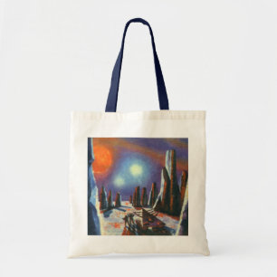 Vintage Science-Fiction Fremdplanet mit Aliens Tragetasche