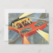 Vintage Science Fiction Futuristic Car Einladung (Vorderseite)