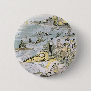 Vintage Science Fiction Futuristische Autos, Taxis Button