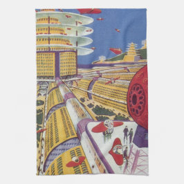 Vintage Science Fiction, futuristische New York Ci Handtuch