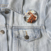 Vintage Science Fiction Futuristische Stadt Alien Button (Beispiel)