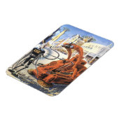 Vintage Science Fiction Futuristische Stadt Alien  Magnet (Linke Seite)