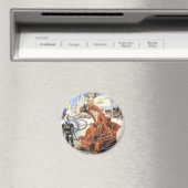 Vintage Science Fiction Futuristische Stadt Alien  Magnet (In Situ (Geschirrspüler))