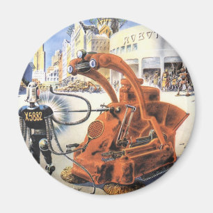 Vintage Science Fiction Futuristische Stadt Alien  Magnet