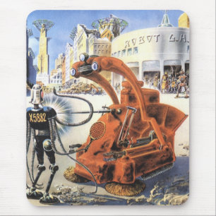 Vintage Science Fiction Futuristische Stadt Alien  Mousepad