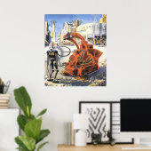 Vintage Science Fiction Futuristische Stadt Alien Poster (Heimbüro)