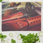 Vintage Science Fiction, futuristische Stadt auf d Handtuch (Gefaltet)