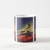Vintage Science Fiction, futuristische Stadt auf d Kaffeetasse (Mittel)