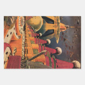 Vintage Science Fiction Futuristische Stadt Flying Geschenkpapier Set (Vorderseite)
