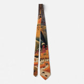 Vintage Science Fiction Futuristische Stadt Flying Krawatte (Rückseite)