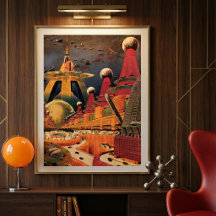 Vintage Science Fiction Futuristische Stadt Flying
