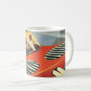 Vintage Science-Fiction futuristisches Flugauto Kaffeetasse