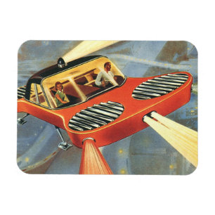 Vintage Science-Fiction futuristisches Flugauto Magnet
