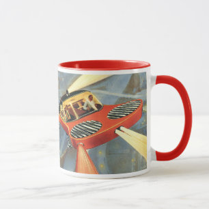 Vintage Science-Fiction futuristisches Flugauto Tasse