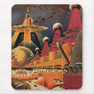 Vintage Science Fiction-futuristisches Mousepad