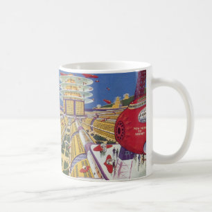 Vintage Science-Fiction, futuristisches New York C Kaffeetasse