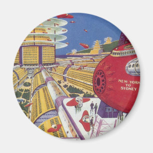 Vintage Science-Fiction, futuristisches New York C Magnet