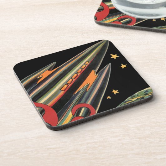 Vintage Science Fiction Getränkeuntersetzer (Linke Seite)