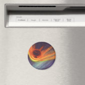 Vintage Science Fiction, glühende Rakete im Weltra Magnet (In Situ (Geschirrspüler))