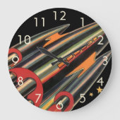 Vintage Science Fiction Große Wanduhr (Vorderseite)