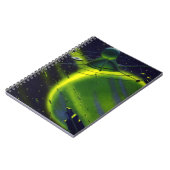 Vintage Science Fiction Grüner Planet w Raumschiff Notizblock (Linke Seite)