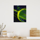 Vintage Science Fiction Grüner Planet w Raumschiff Poster (Küche)