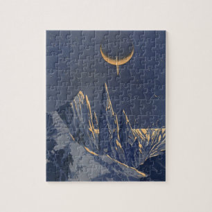 Vintage Science-Fiction, Halbmond-Schneeplanet Puzzle