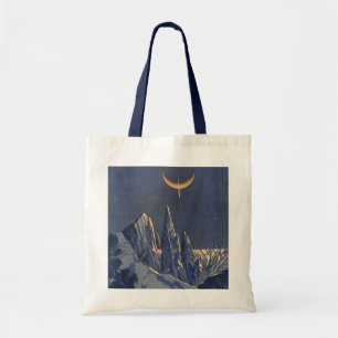 Vintage Science-Fiction, Halbmond-Schneeplanet Tragetasche