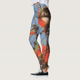 Vintage Science Fiction HG Wells Krieg der Welten Leggings
