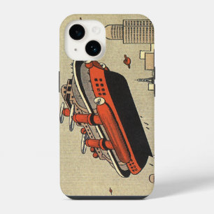 Vintage-Science-Fiction-Kreuzfahrtschiff-Hubschrau iPhone 14 Hülle