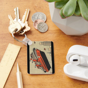 Vintage Science-Fiction-Kreuzfahrtschiff-Hubschrau Schlüsselanhänger