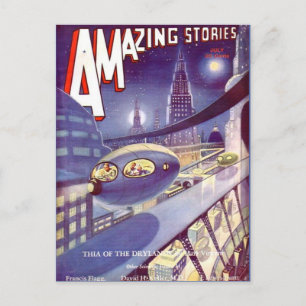 Vintage Science-Fiction-Kunst Weltraumreisen Postkarte