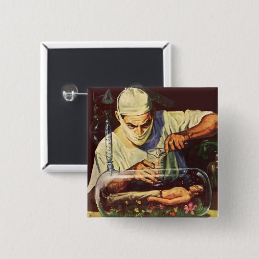 Vintage Science Fiction, Labormastwissenschaftler Button (Vorne & Hinten)