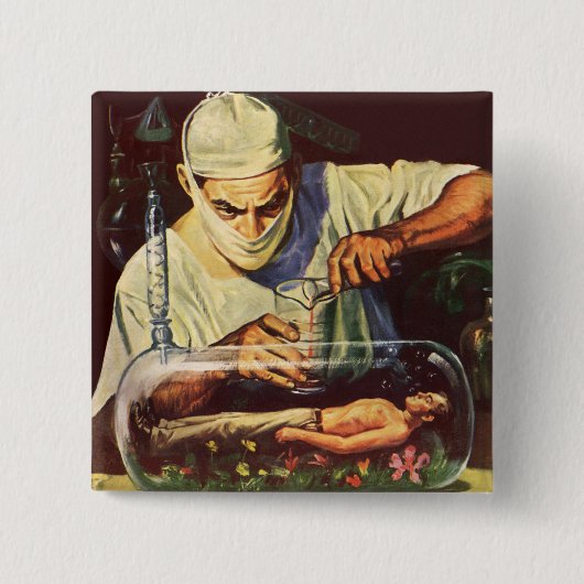 Vintage Science Fiction, Labormastwissenschaftler Button (Vorderseite)