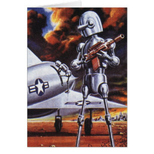 Vintage Science-Fiction Militärroboter Soldaten