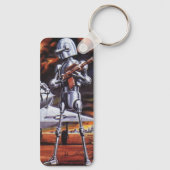 Vintage Science Fiction Military Robot Soldiers Schlüsselanhänger (Rückseite)