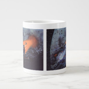 Vintage Science Fiction, Mondrakete abstrahlen Jumbo-Tasse