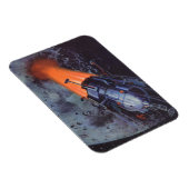 Vintage Science Fiction, Mondrakete abstrahlen Magnet (Rechte Seite)