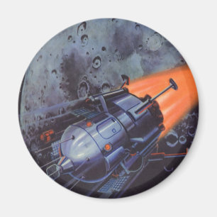 Vintage Science Fiction, Mondrakete abstrahlen Magnet