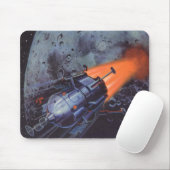 Vintage Science Fiction, Mondrakete abstrahlen Mousepad (Mit Mouse)