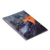 Vintage Science Fiction, Mondrakete abstrahlen Notizblock (Rechte Seite)