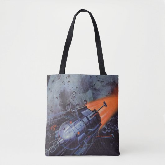 Vintage Science Fiction, Mondrakete abstrahlen Tasche (Vorderseite)