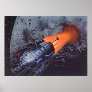Vintage Science-Fiction, Mondrakete startet Poster